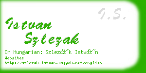 istvan szlezak business card